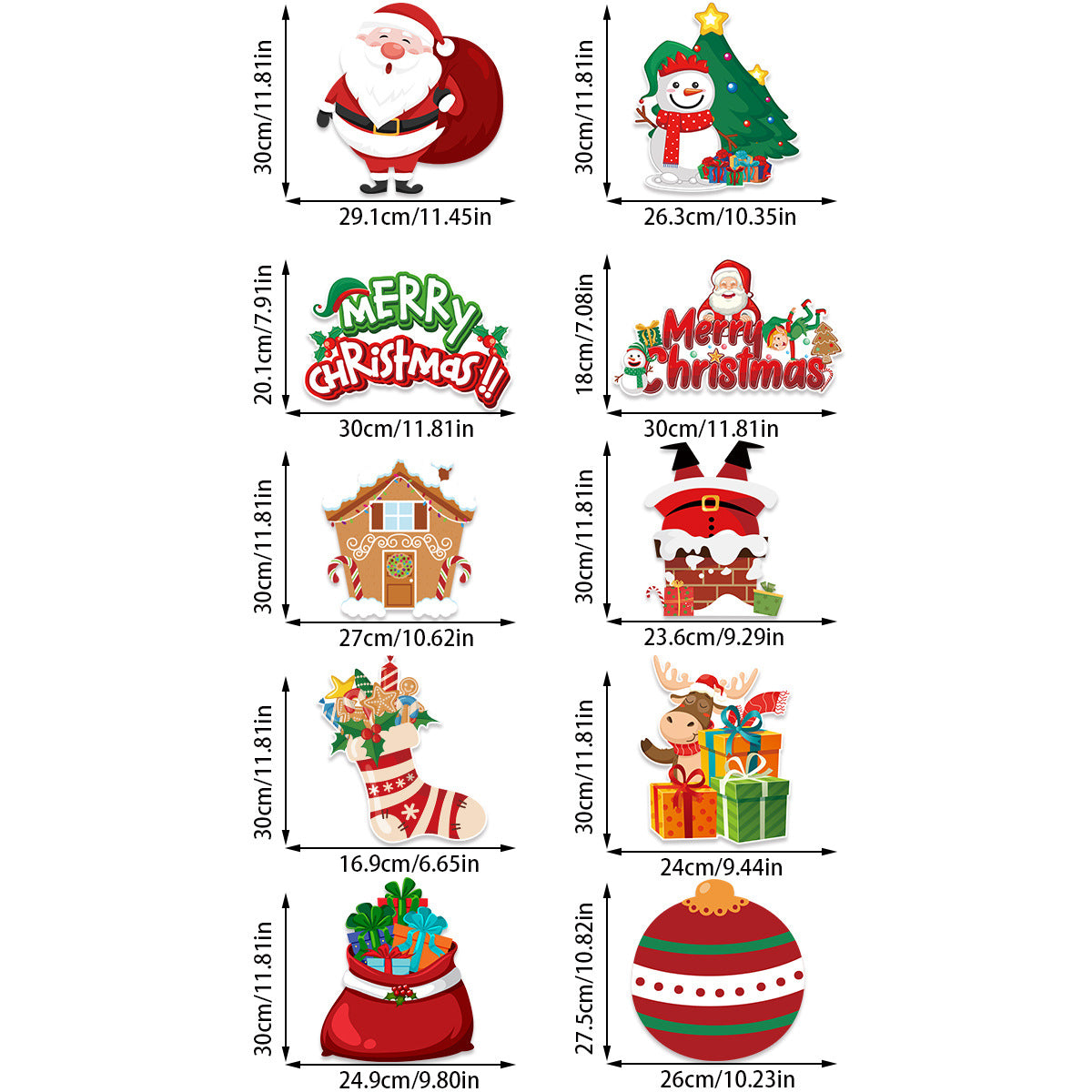 Wholesale 10pcs/pack New Christmas Party Paper Santa Claus Christmas Tree Decoration Pendant